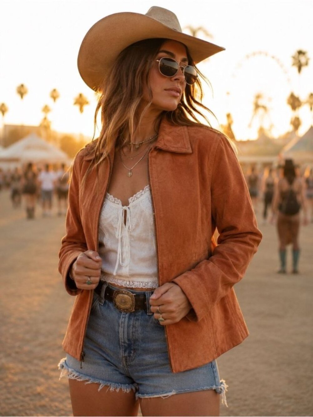 Vintage Anne Klein Leather Jacket Medium Zip Moto Minimalist Western Festival